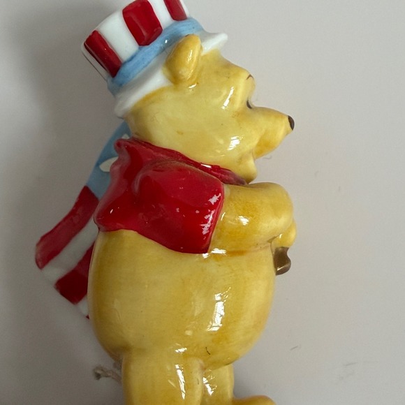 Vintage Disney Classic Winnie the Pooh Patriotic July Trinket Box American Flag - Picture 5 of 8